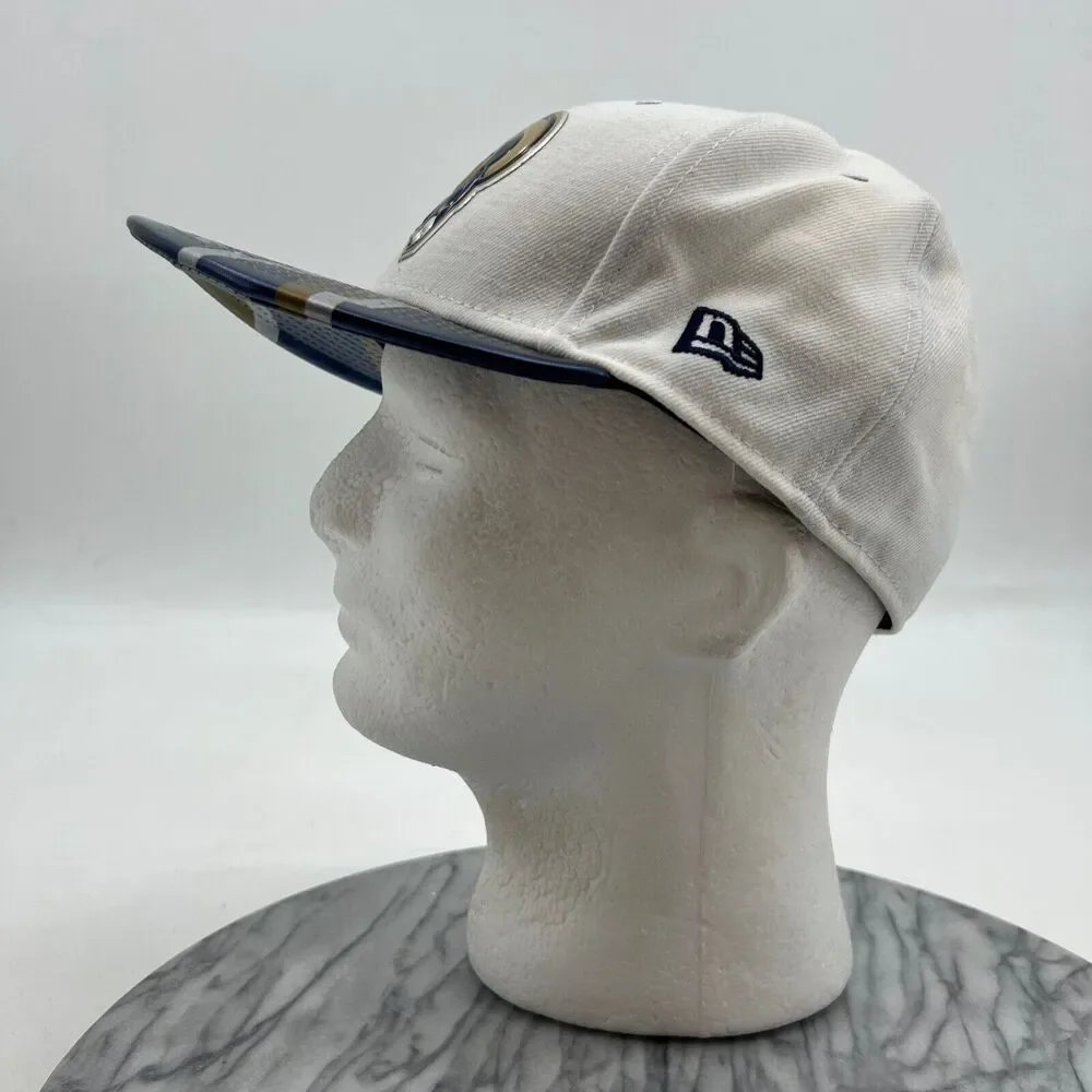 New Era Los Angels Rams Mens 7 1/4‎ 59Fifty Fitted Embossed Logo PU Bill Cap